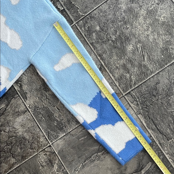 CIDER Sky Blue Cloud Pattern Knit Button Cardigan Coastal Whimsical Cottagecore - Picture 8 of 8